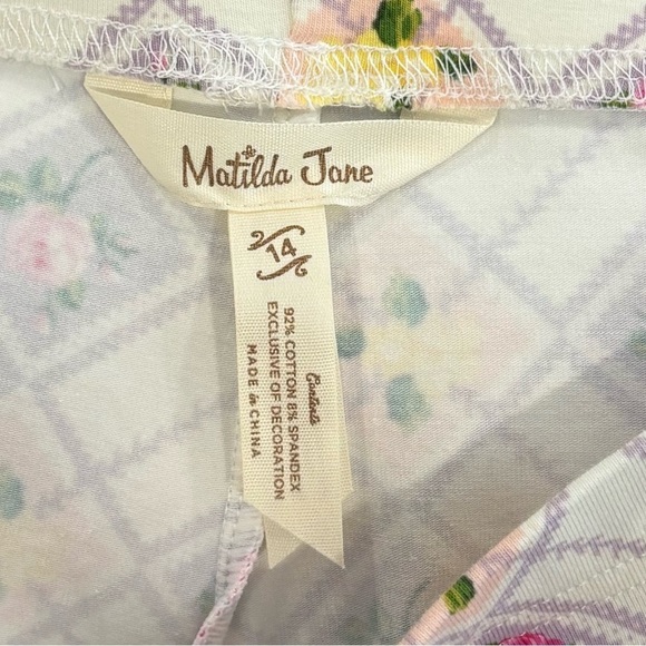 NWT Matilda Jane Enchanted Garden Gingham Tunic Top & Floral Pant Set Size 14 - Picture 6 of 10
